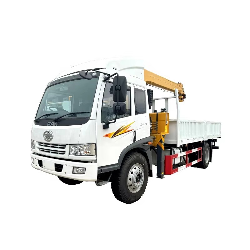 FAW 4x2 Crane Truck 6 Ton Truck Mounted Crane Telescopic Boom Crane for Weight Lifting